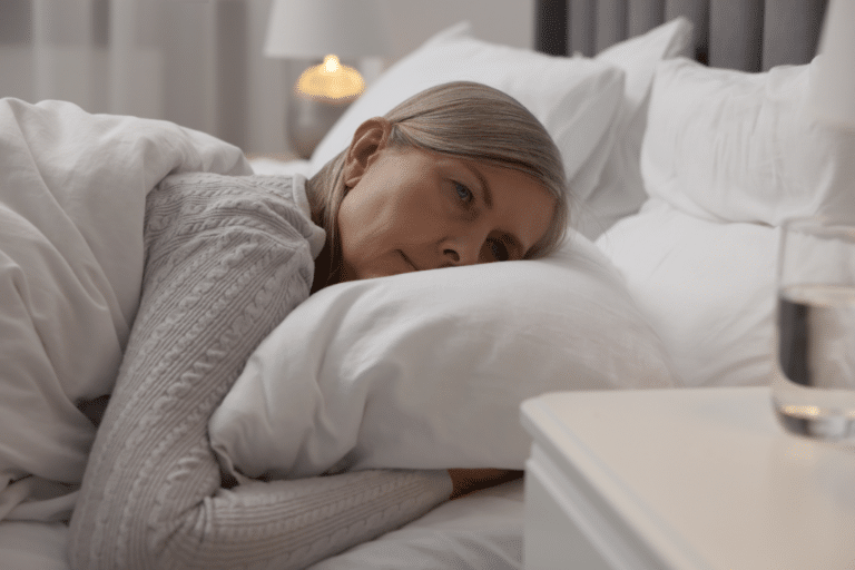 mature woman in perimenopause trouble sleeping